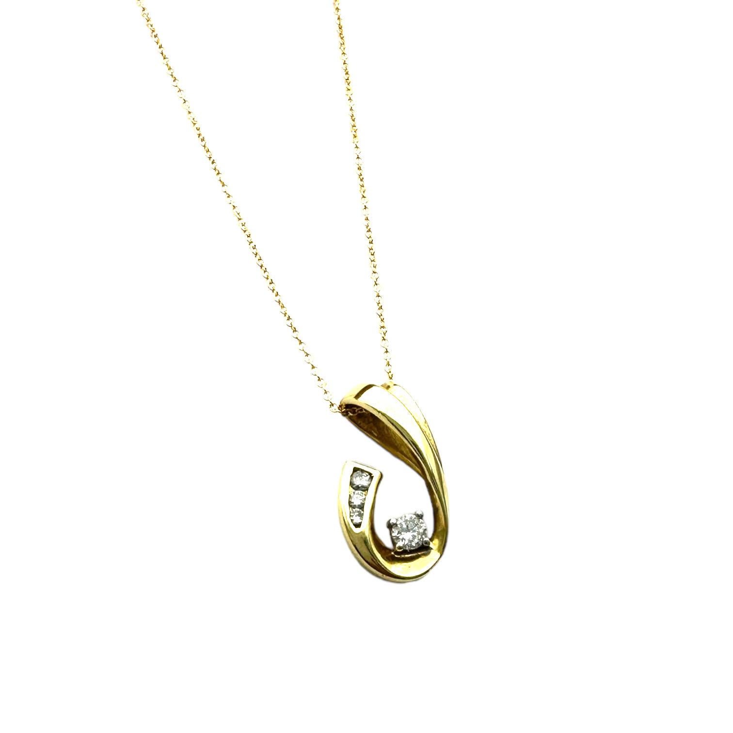 Modern .25ct Diamond Gelbgold Anhänger Slide Pendant 14 Karat im Zustand „Hervorragend“ in Laguna Hills, CA