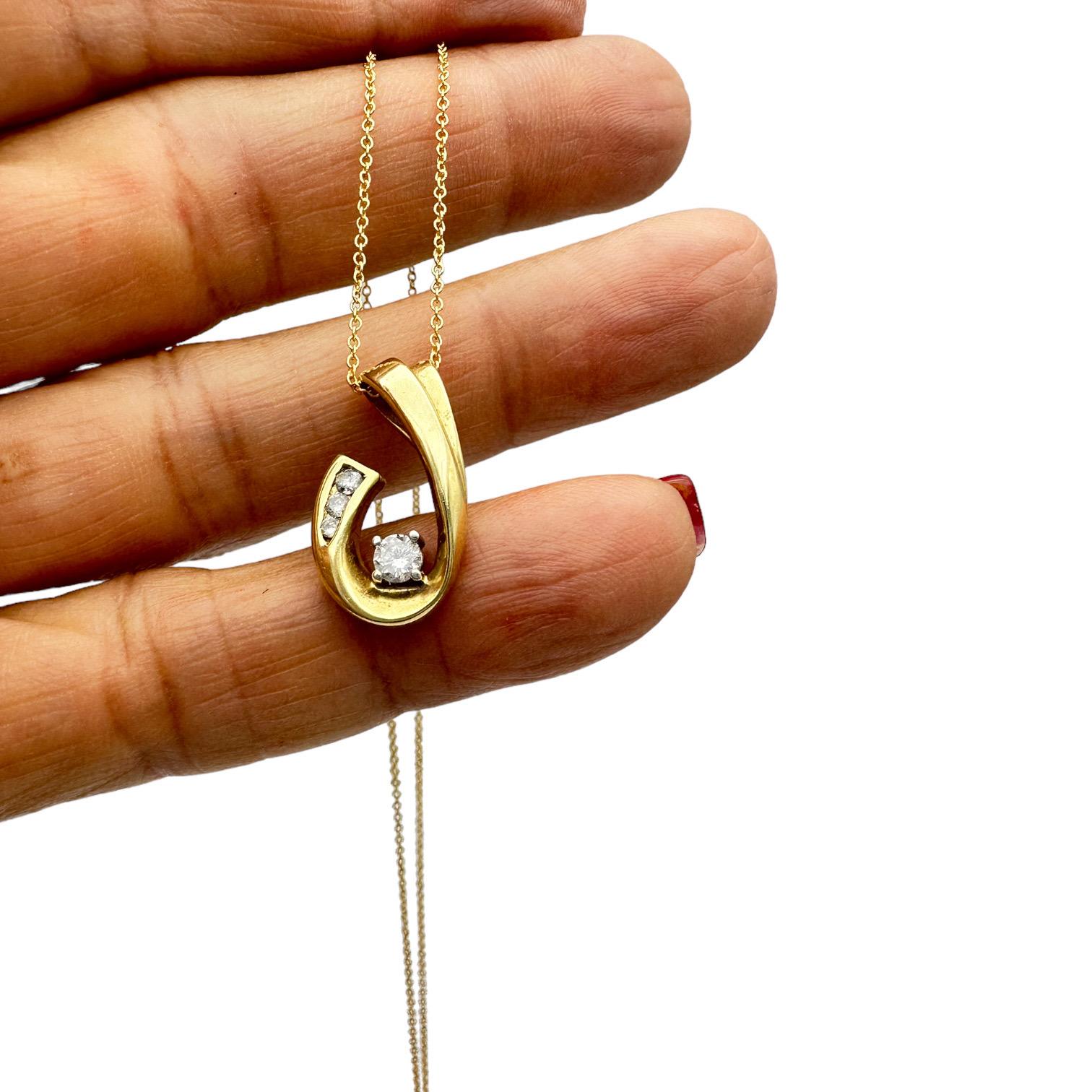 Modern .25ct Diamond Gelbgold Anhänger Slide Pendant 14 Karat für Damen oder Herren