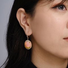 Moderne Tropfenohrringe mit 26,83 Karat Jelly-Opal und Diamanten aus 18 Karat Roségold