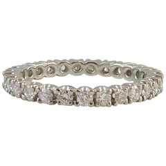 Modern, 27 Stone Diamond Eternity Ring, 0.75 Carat, G/H Color, SI Clarity