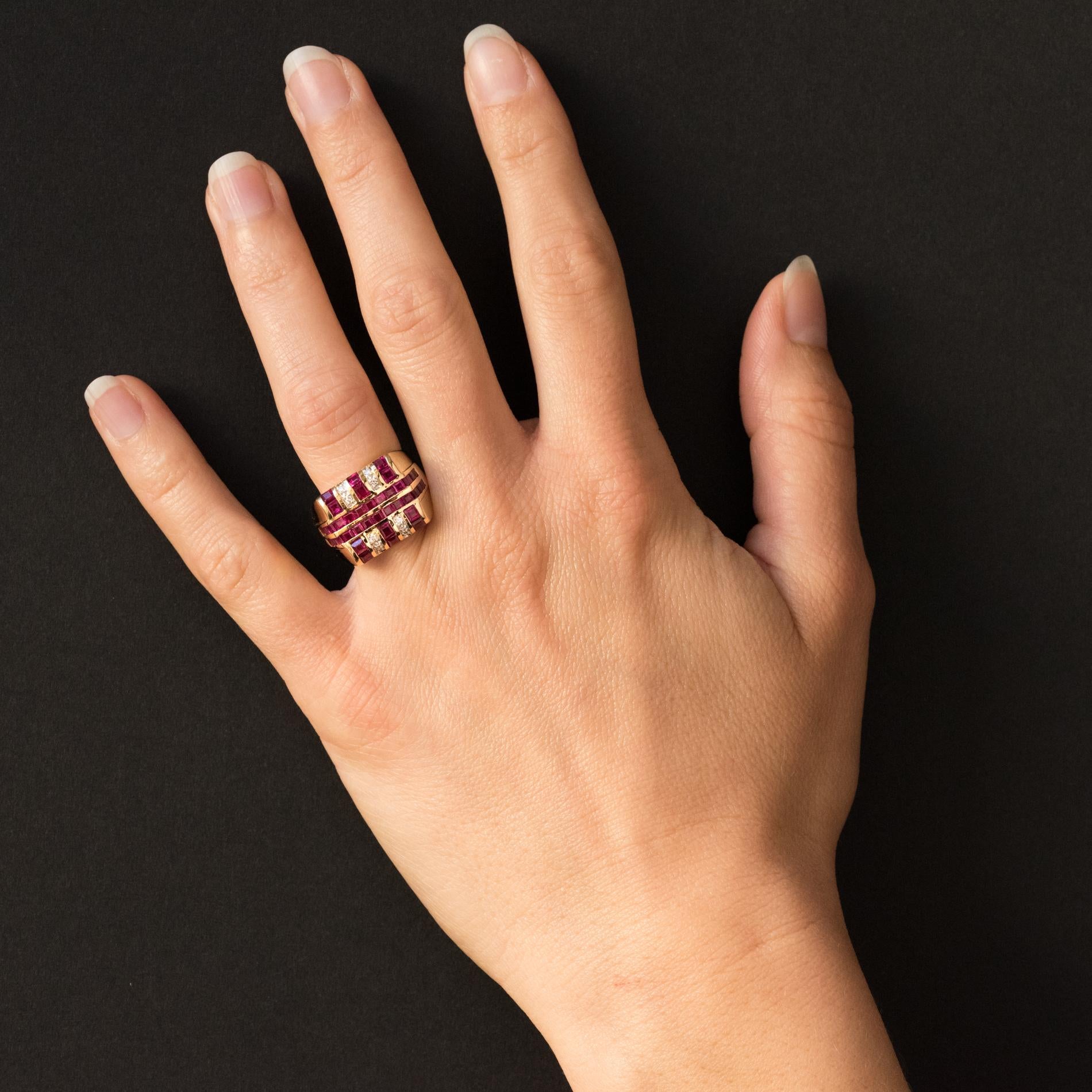 Moderner 2,95 Karat Rubin-Diamant-Siegelring im Angebot 6