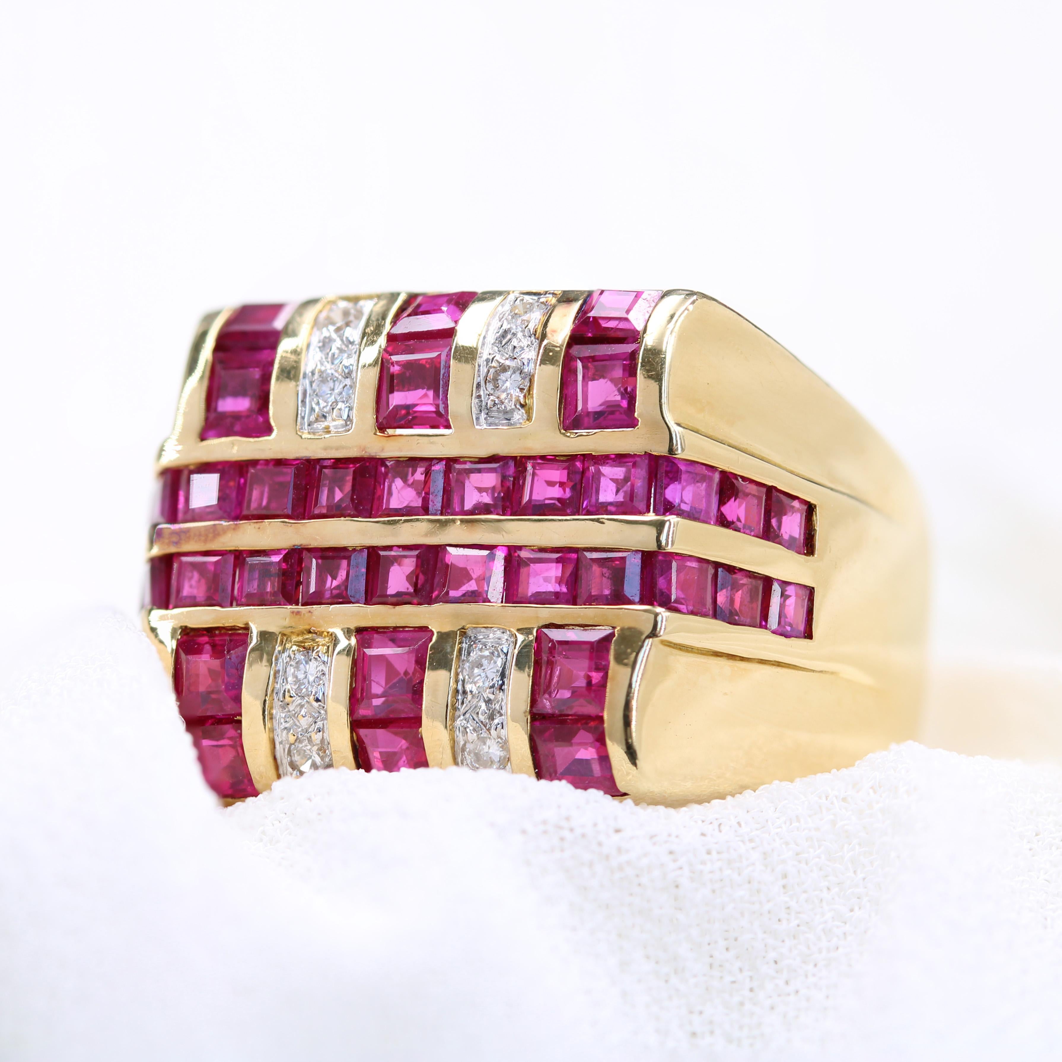 Moderner 2,95 Karat Rubin-Diamant-Siegelring im Angebot 9