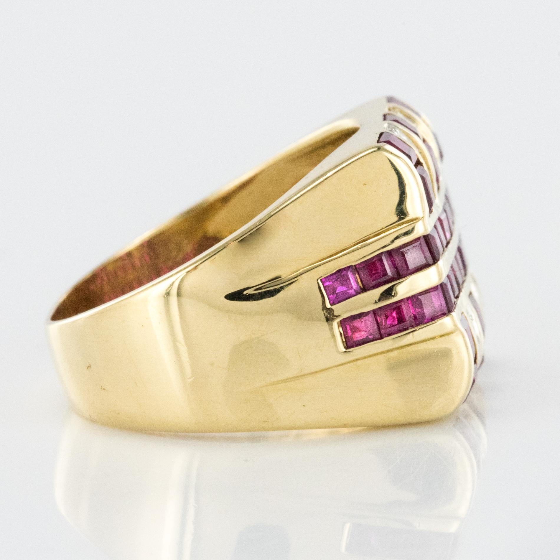 Women's Modern 2.95 Carat Ruby Diamond Signet Ring For Sale