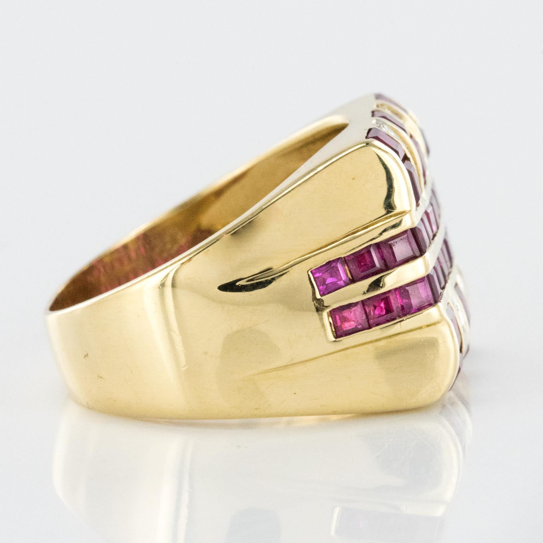 Moderner 2,95 Karat Rubin-Diamant-Siegelring Damen im Angebot