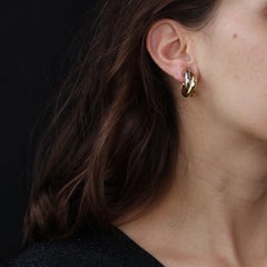 Modern 3 Colors 18 Karat Gold Cartier Trinity Clip Earrings