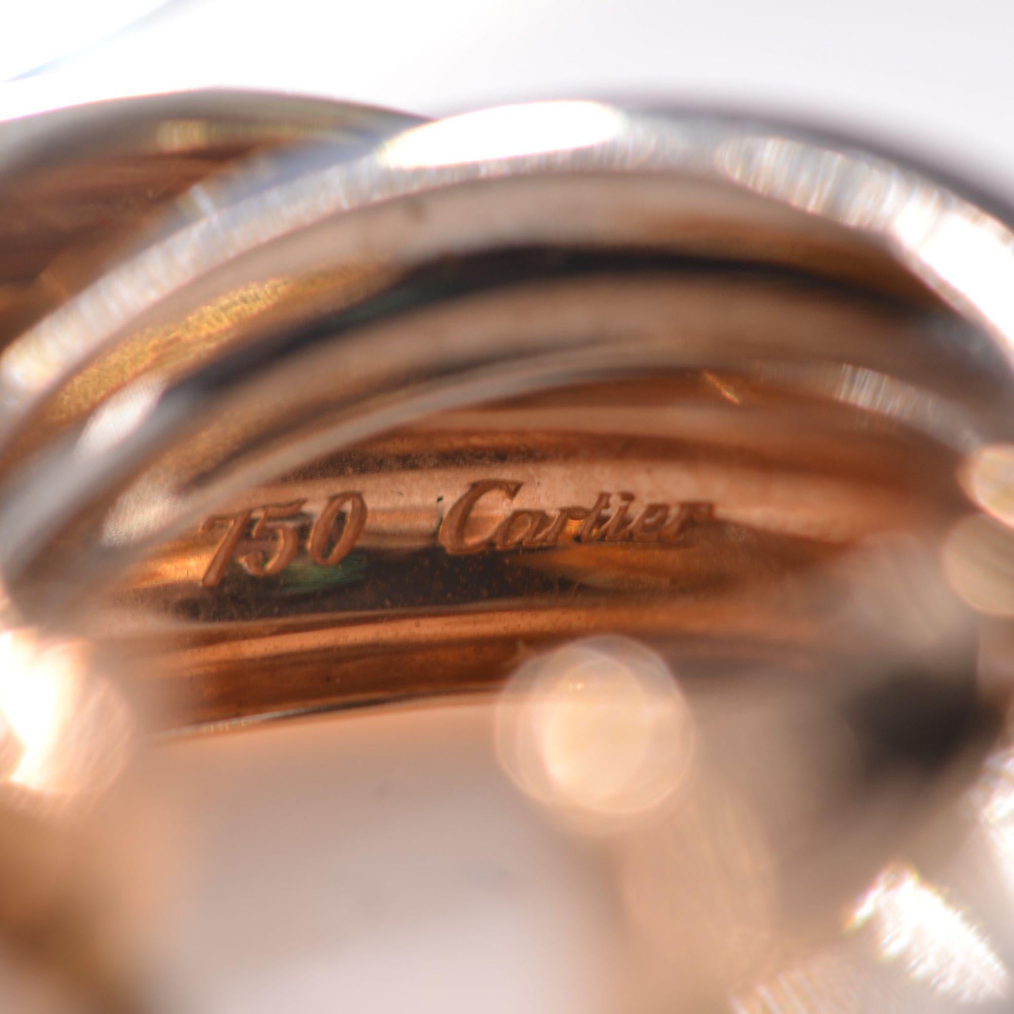 Cartier Clips d'oreilles Trinity modernes 3 couleurs en or 18 carats en vente 2