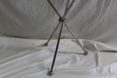 Modern 3 Leg Hi-Polished Nickel Glass Top