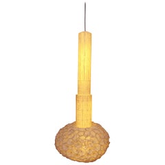 Lampada a sospensione moderna a led in carta Washi giapponese fatta a mano in 3 pezzi unici