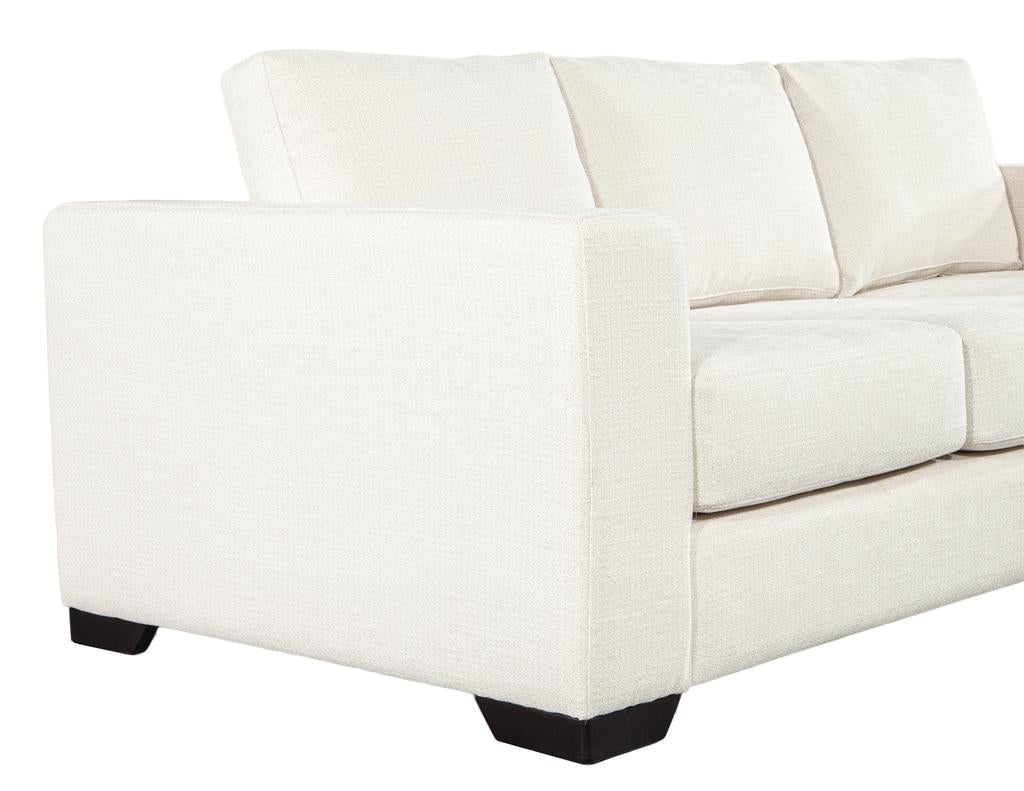 Modernes 3-Sitzer-Sofa aus cremefarbenem, strukturiertem Stoff im Angebot 5