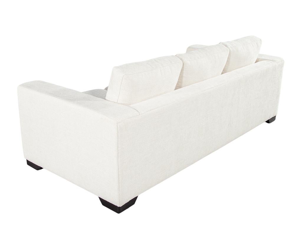 Modernes 3-Sitzer-Sofa aus cremefarbenem, strukturiertem Stoff im Angebot 6