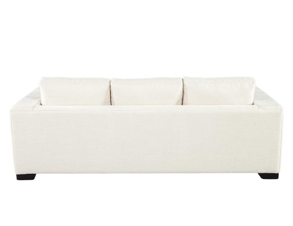 Modernes 3-Sitzer-Sofa aus cremefarbenem, strukturiertem Stoff im Angebot 7