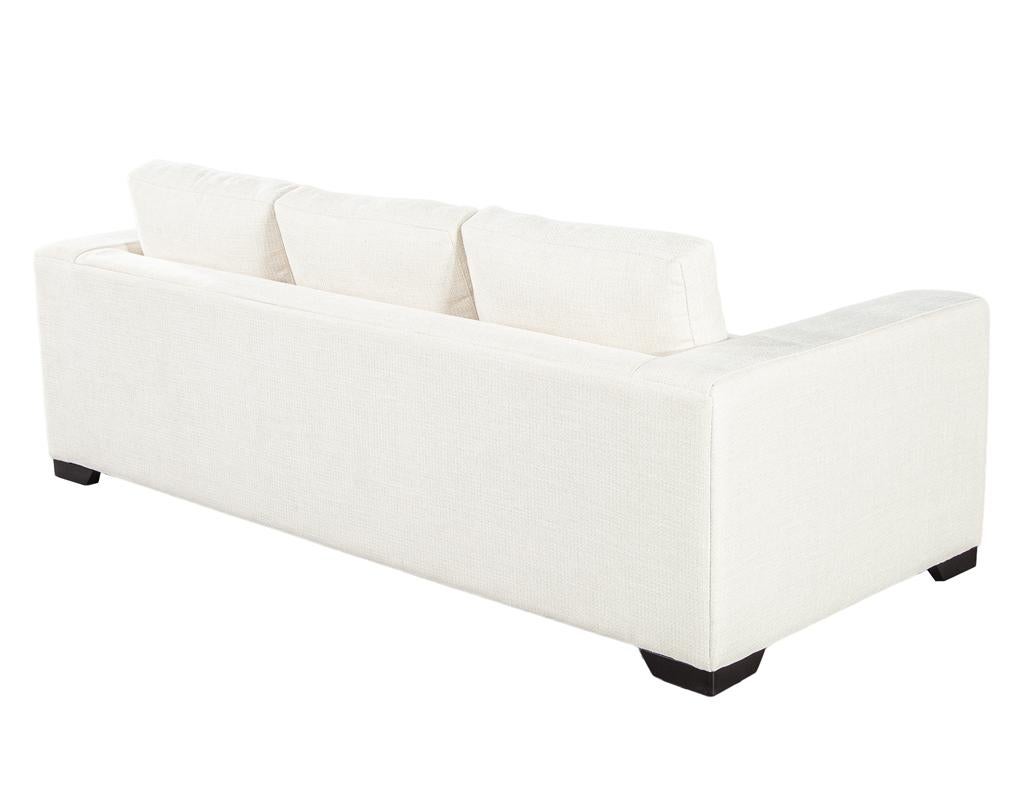 Modernes 3-Sitzer-Sofa aus cremefarbenem, strukturiertem Stoff im Angebot 8