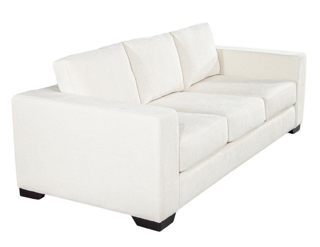 Modernes 3-Sitzer-Sofa aus cremefarbenem, strukturiertem Stoff im Angebot 10