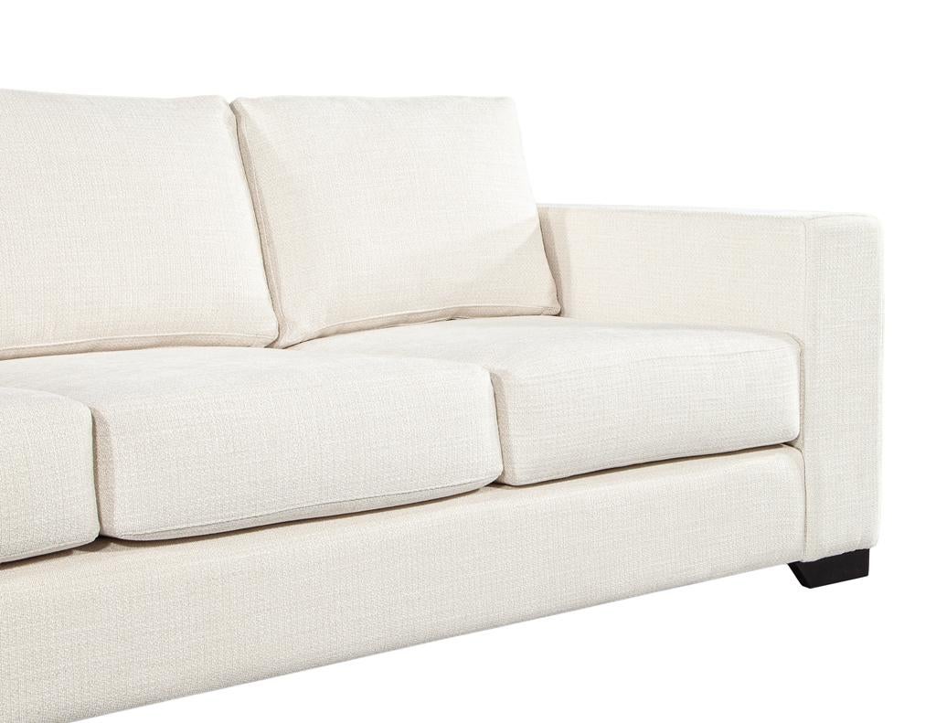Modernes 3-Sitzer-Sofa aus cremefarbenem, strukturiertem Stoff im Angebot 12