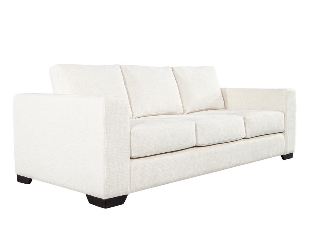 Modernes 3-Sitzer-Sofa aus cremefarbenem, strukturiertem Stoff im Angebot 13