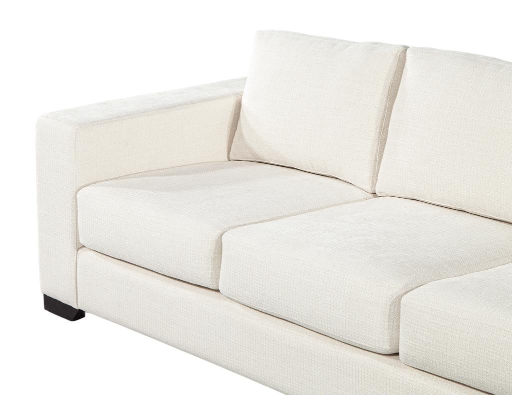 Modernes 3-Sitzer-Sofa aus cremefarbenem, strukturiertem Stoff im Angebot 2