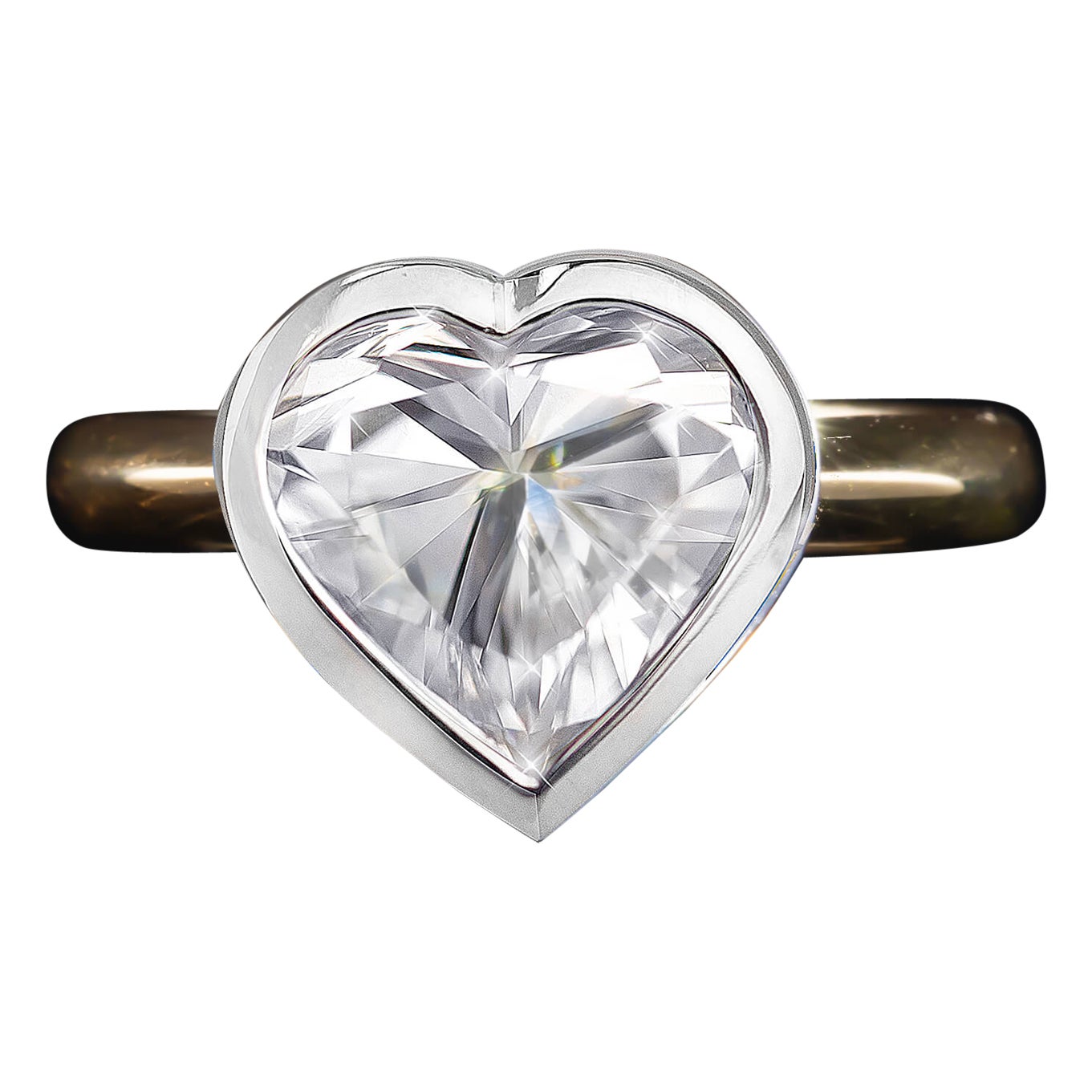 Modern 3.00ct Heart Shape Diamond Solitaire Ring Circa 2000s