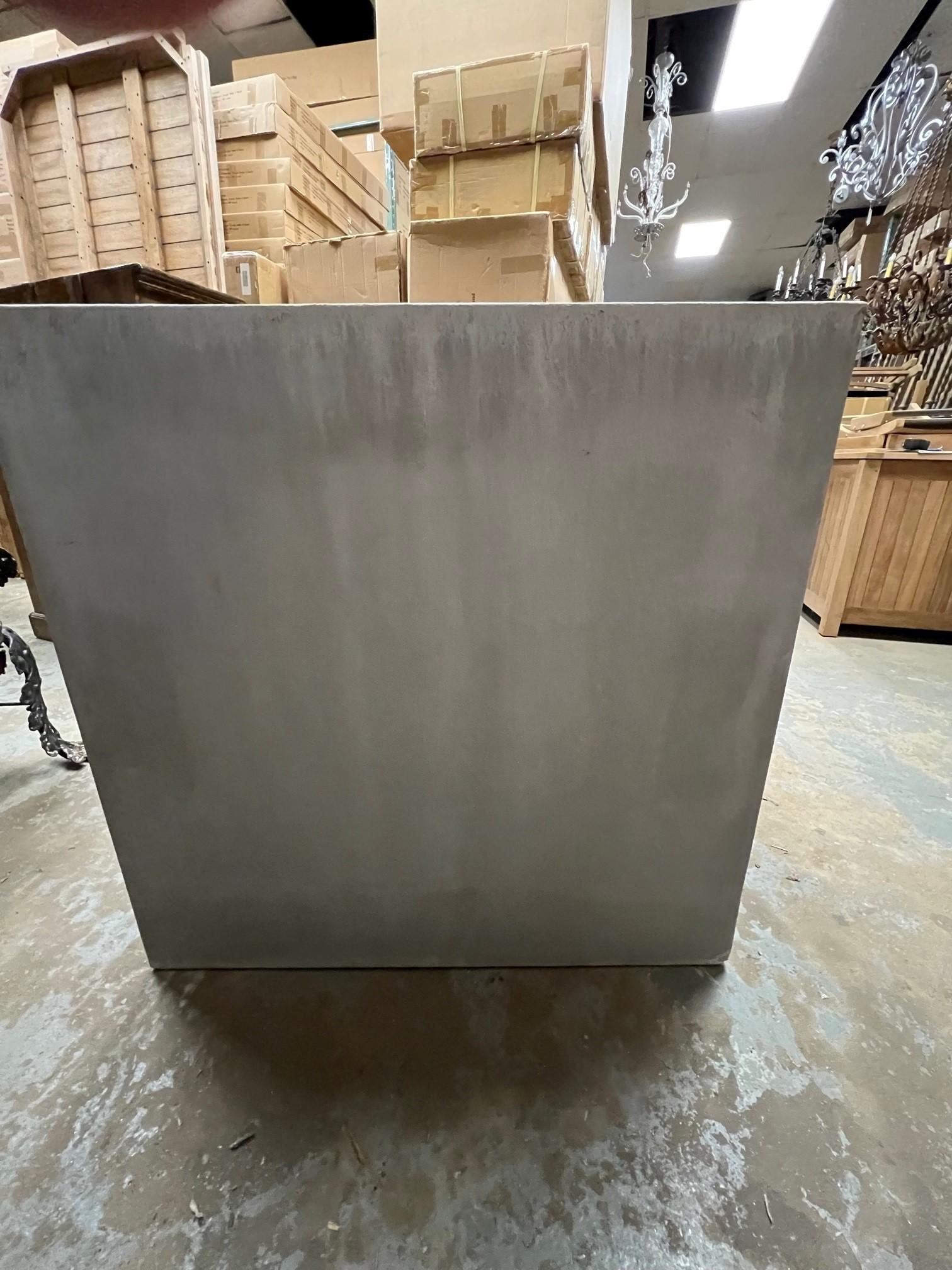square cement planter