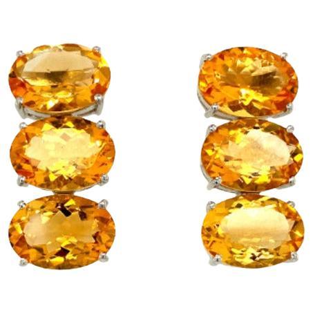Modern 37.20 Carats Citrine Earrings Crafted in 925 Sterling Silver Gift for Her For Sale