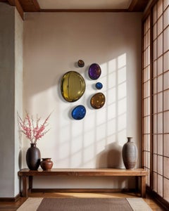 Modern 3D Drops Wall Decor Composizione Colore in vetro e titanio