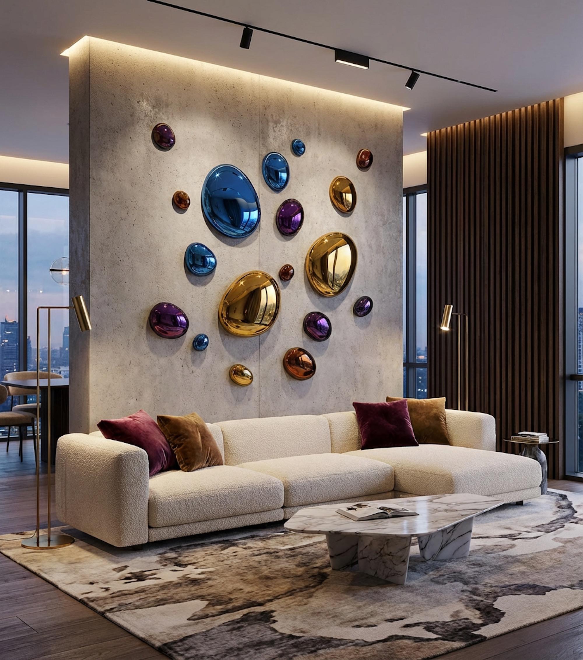 Moderne 3D-Tropfen Wanddekoration Komposition bunt im Angebot 3