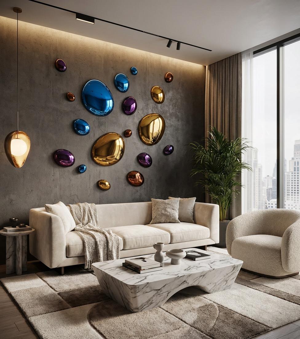 Moderne 3D-Tropfen Wanddekoration Komposition bunt (Europäisch) im Angebot