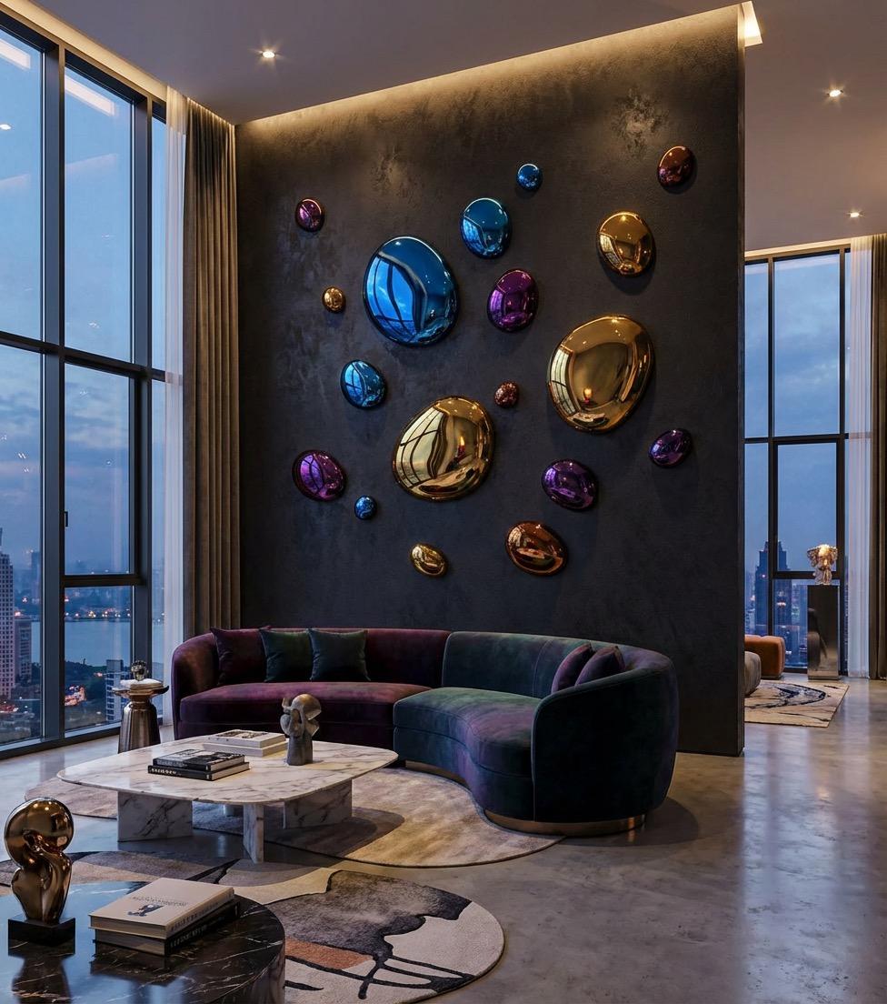 Moderne 3D-Tropfen Wanddekoration Komposition bunt (21. Jahrhundert und zeitgenössisch) im Angebot