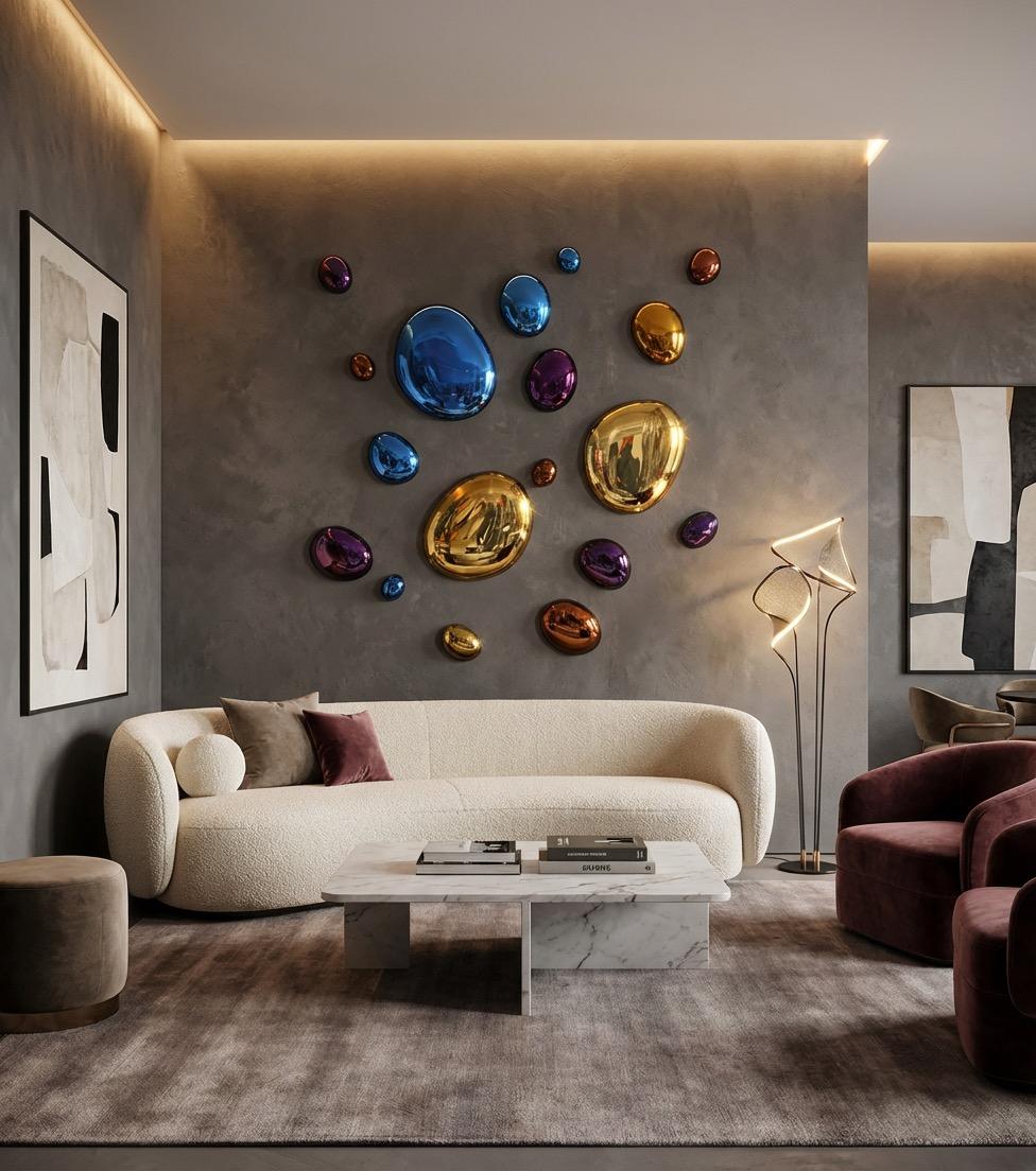 Moderne 3D-Tropfen Wanddekoration Komposition bunt im Angebot 2