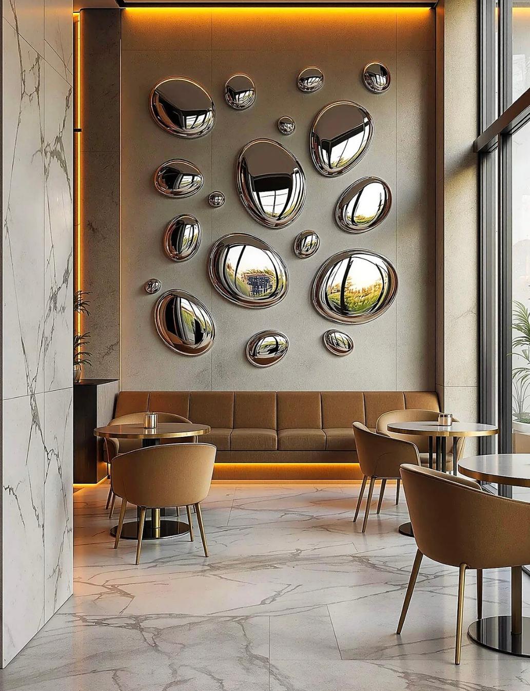 Moderno Modern-Decor a gocce 3D Composizione Argento in vendita