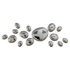 Modern 3D Drops Wall Decor Composition Silver made of Glass