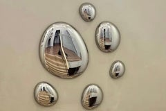 Modern 3D Drops Wall Decor Composition Silver made of Glass & Titanium