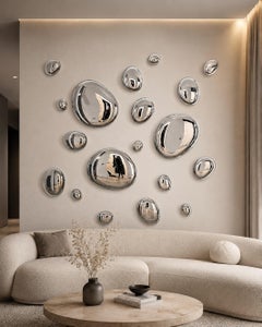 Decoración de pared moderna en 3D con gotas, escultura de vidrio hecha a mano, 2010+