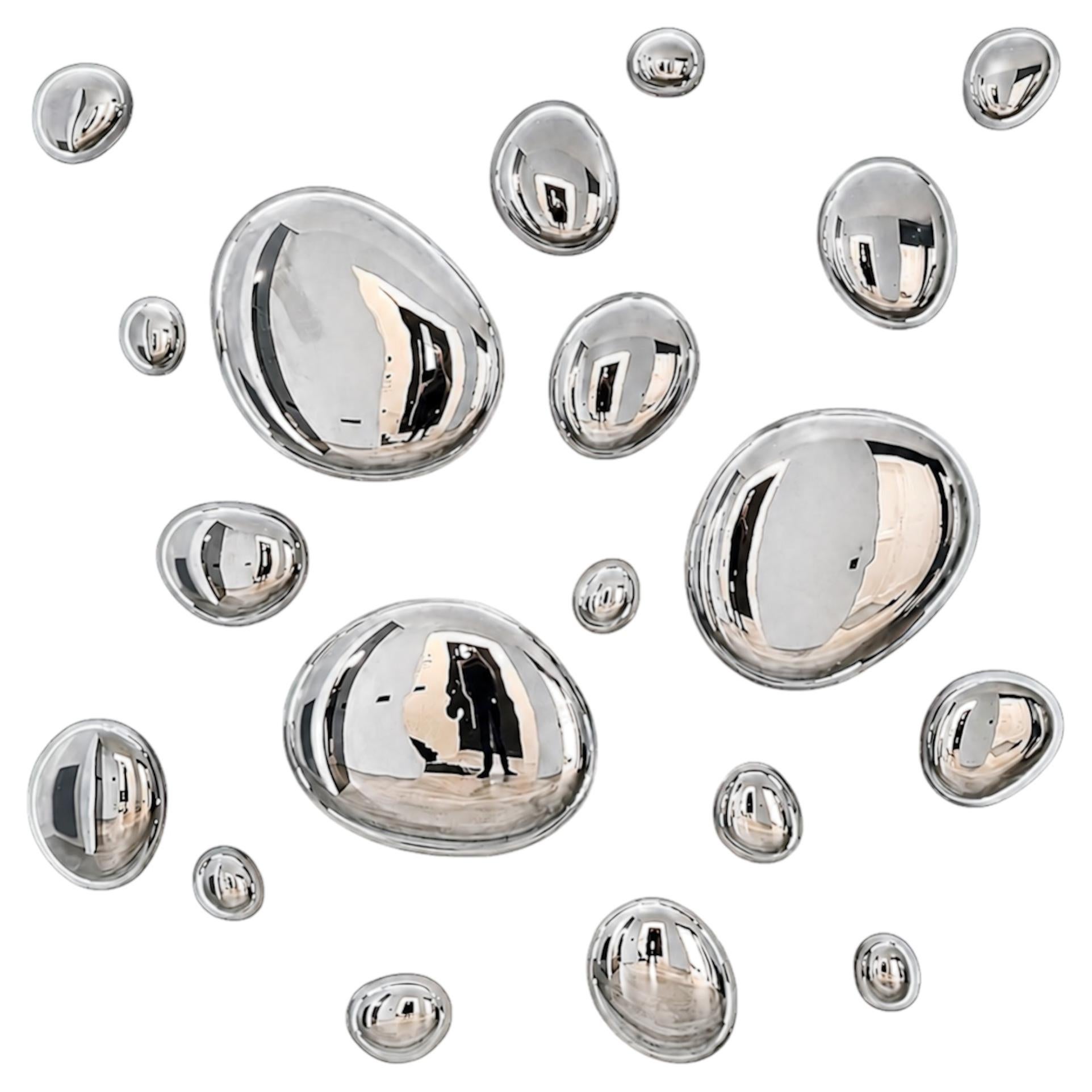 Decoración de pared moderna en 3D con gotas, escultura de vidrio hecha a mano, 2010+