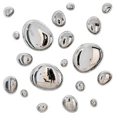 Modern 3D Drops Wall Decor, Hand-Crafted Glass Sculpture, 2010+