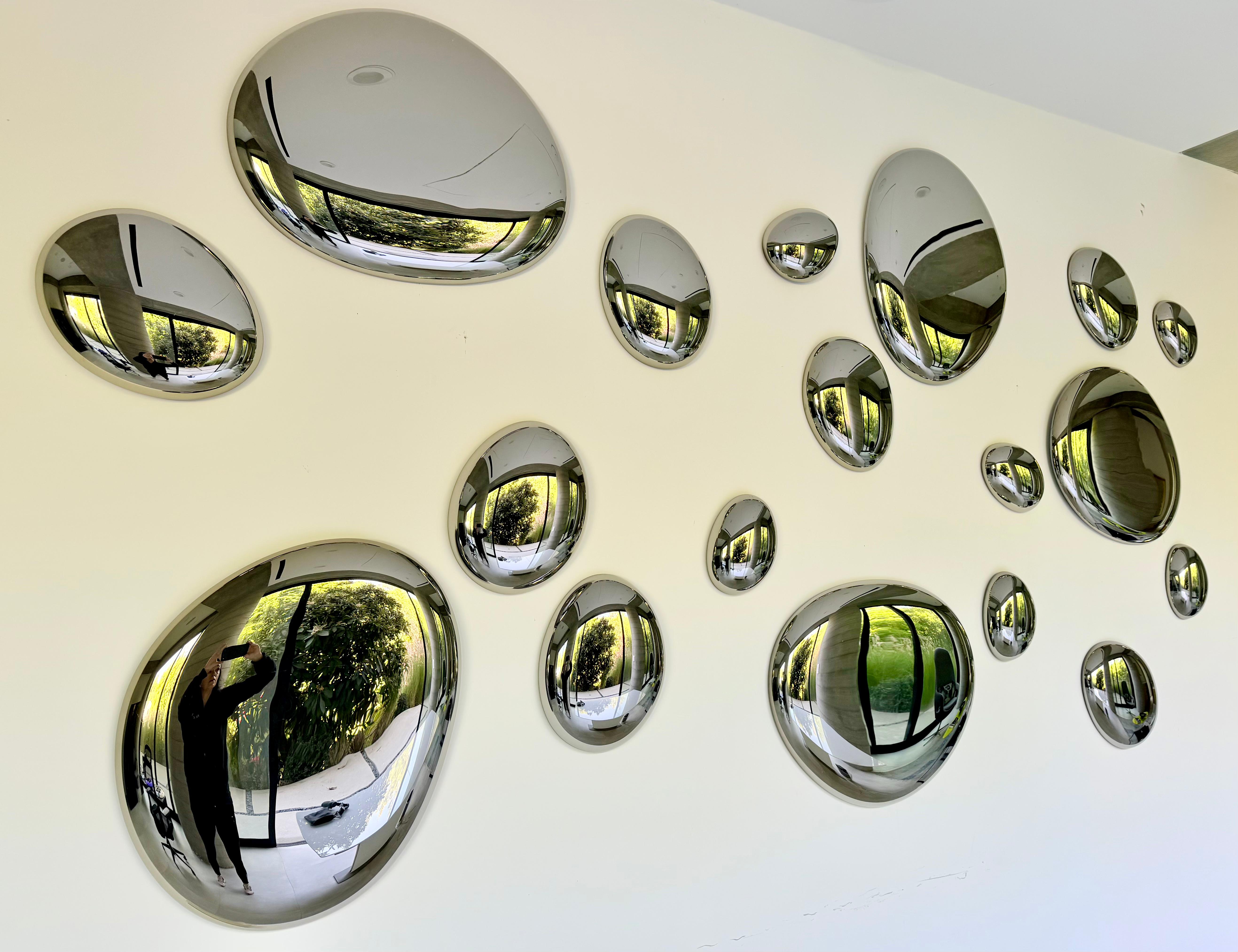 Modern 3D Drops Wanddekoration Sculture Komposition Silber (Moderne) im Angebot