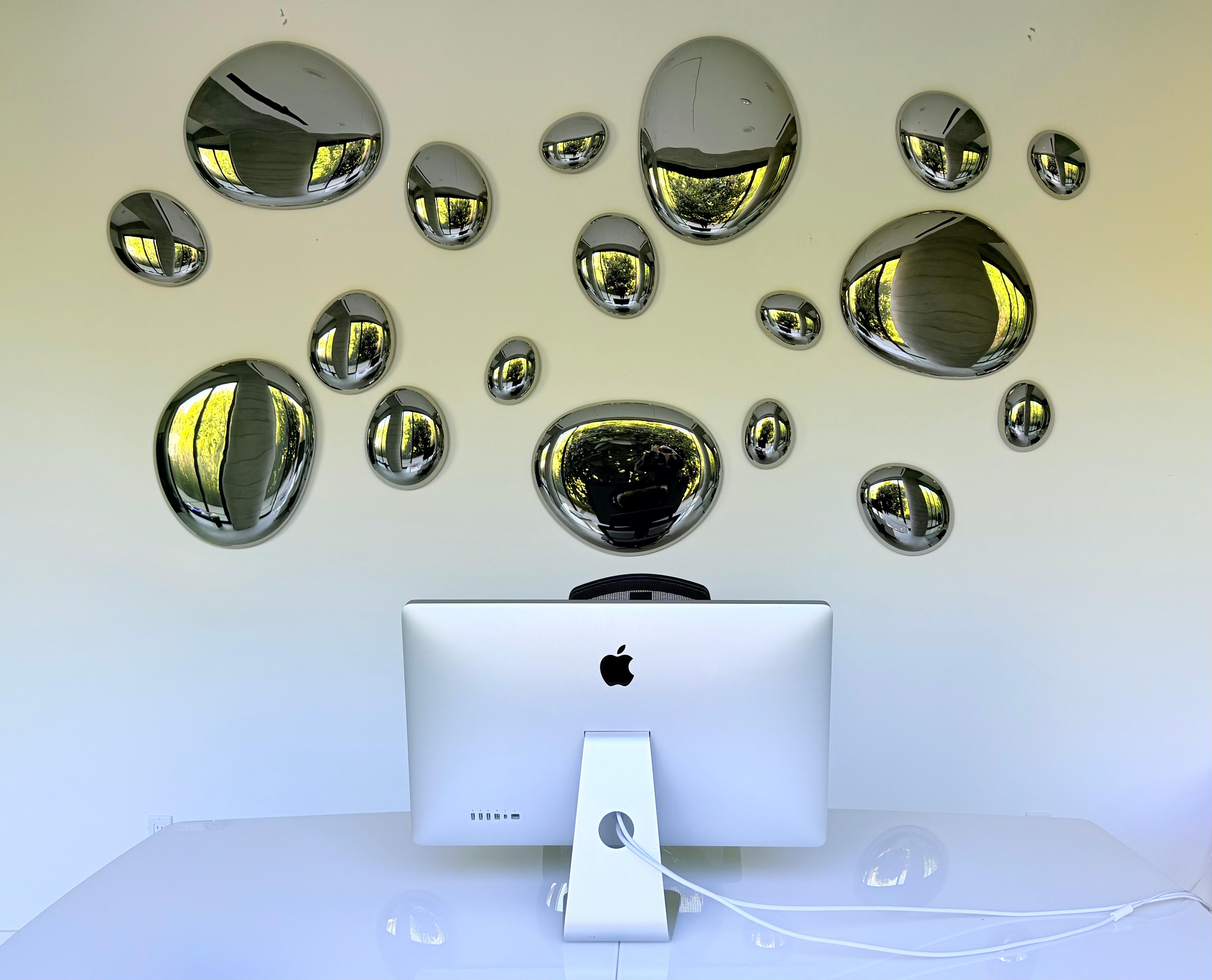 Modern 3D Drops Wanddekoration Sculture Komposition Silber (Europäisch) im Angebot