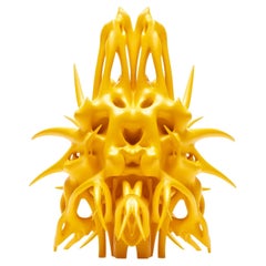 Vintage Modern 3d Print Sculpture "ANIHUAB" by Nick Ervinck Yellow Unique Edition