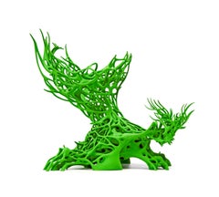 Modern 3d Print Sculpture "Ayamonsk" by Nick Ervinck Green Unique Edition