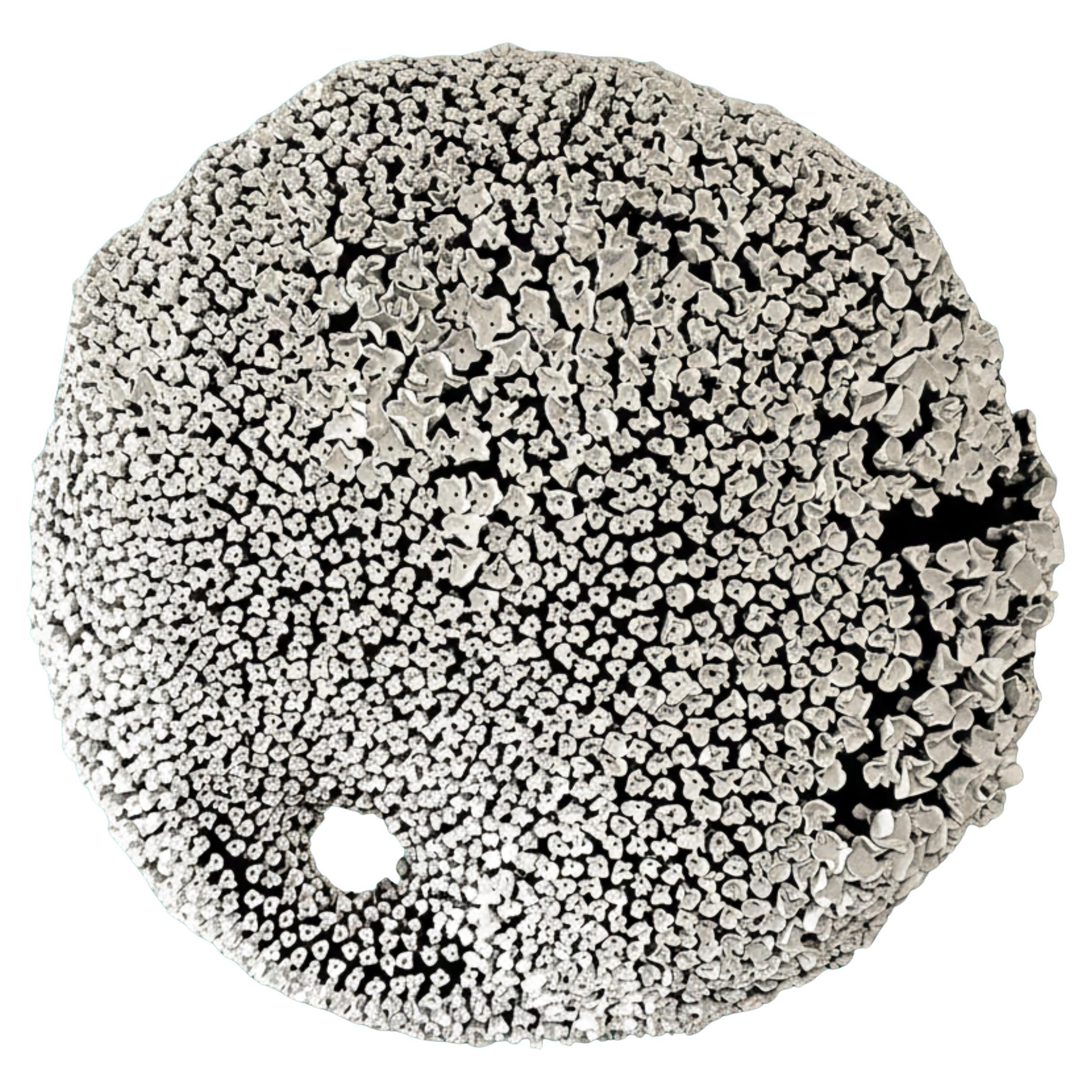 Modern 3D Sphere Wall Sculpture - Black and White in vendita