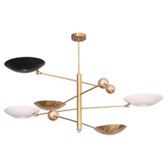 Araña Moderna de Latón de 4 Brazos y 5 Tulipas Contrapesadas