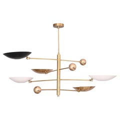 Araña Moderna de Latón de 4 Brazos y 5 Tulipas Contrapesadas