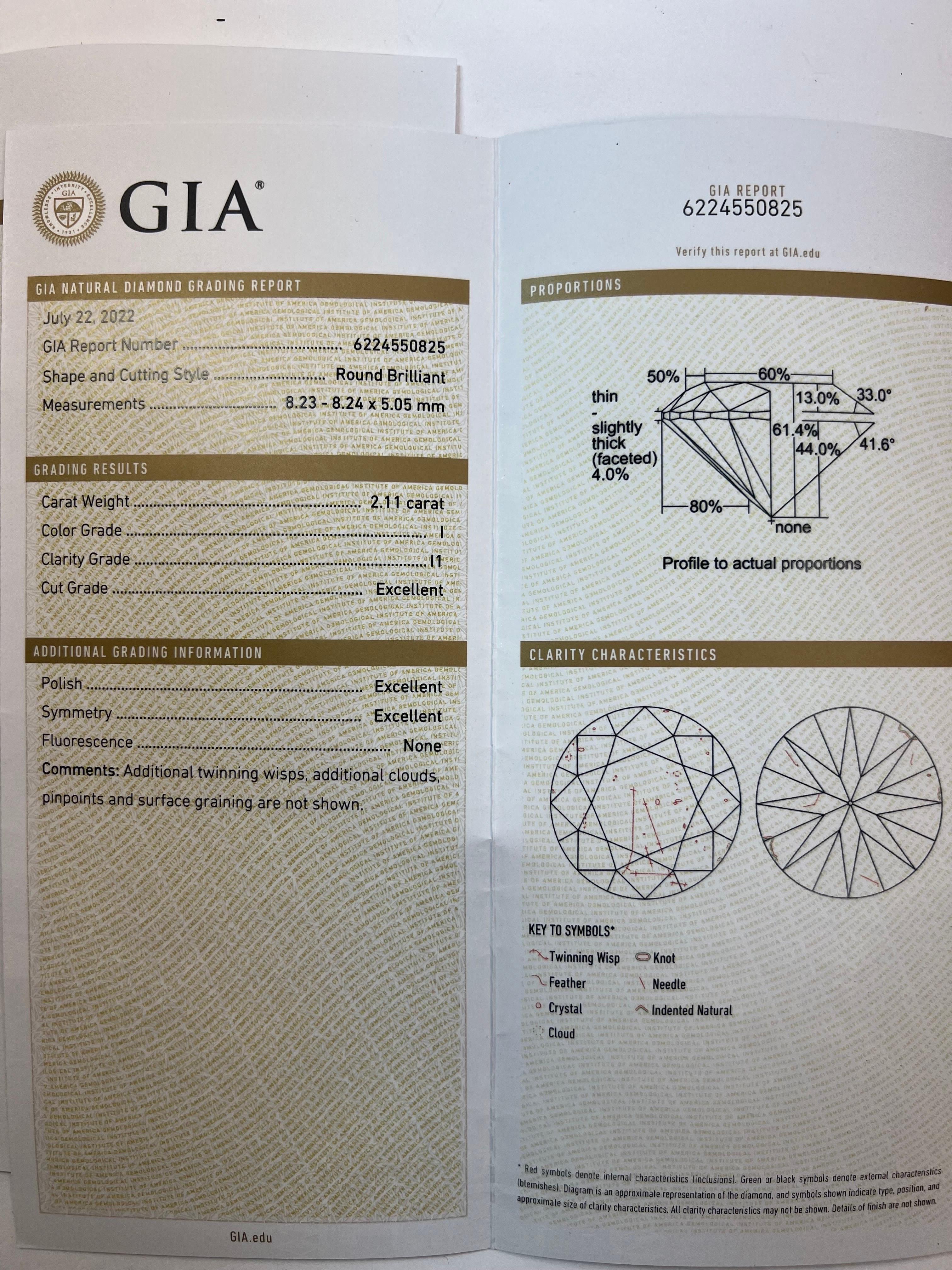 Round Cut Modern 4.24 Carat Natural GIA Certified H-I Color Round Brilliant Diamond Studs 