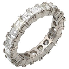 Modern 4.46 carat total weight diamond platinum eternity band