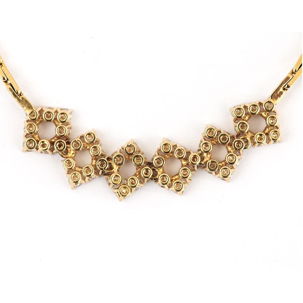 Modern 4.80 Carat Diamond Bracelet and Necklace Set 18 Karat Yellow Gold 5