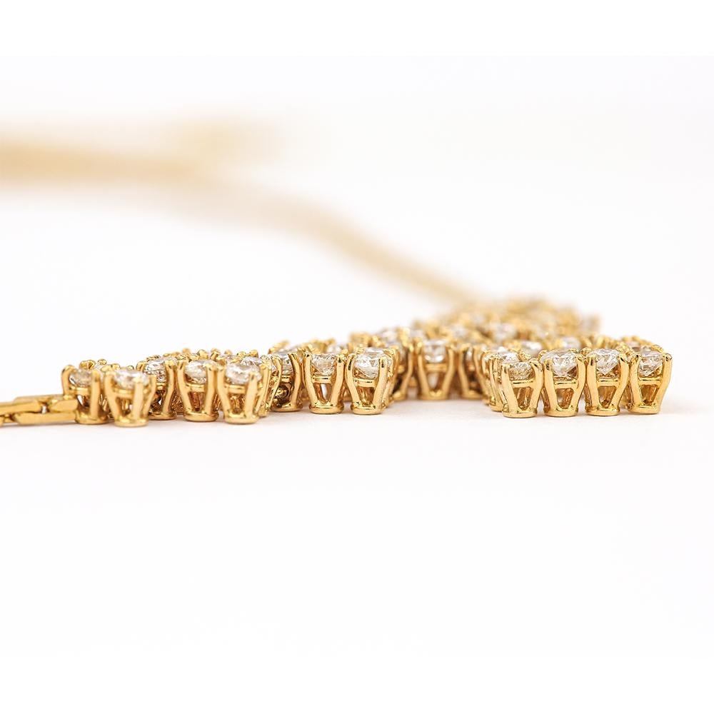 Women's Modern 4.80 Carat Diamond Bracelet and Necklace Set 18 Karat Yellow Gold