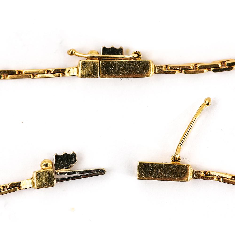 Modern 4.80 Carat Diamond Bracelet and Necklace Set 18 Karat Yellow Gold 1