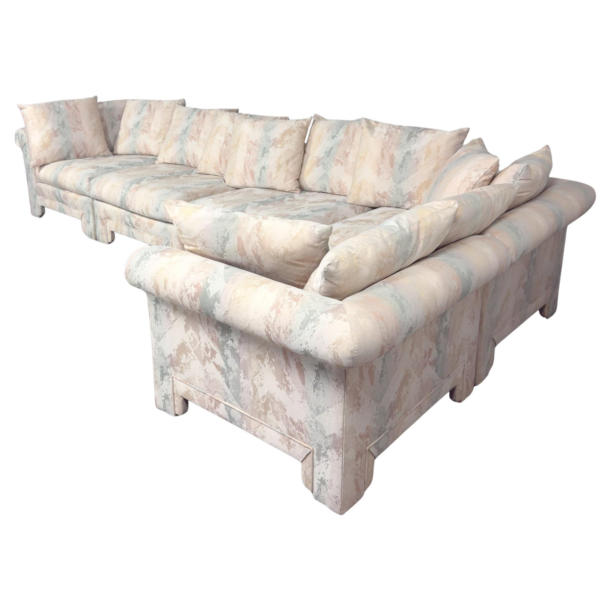 Modern 5 Piece Modular Sectional Sofa Contemporary Classics Line by Drexel For Sale