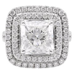 Moderner Ring aus 18 Karat Weißgold mit 5,01 Karat Traumschliff