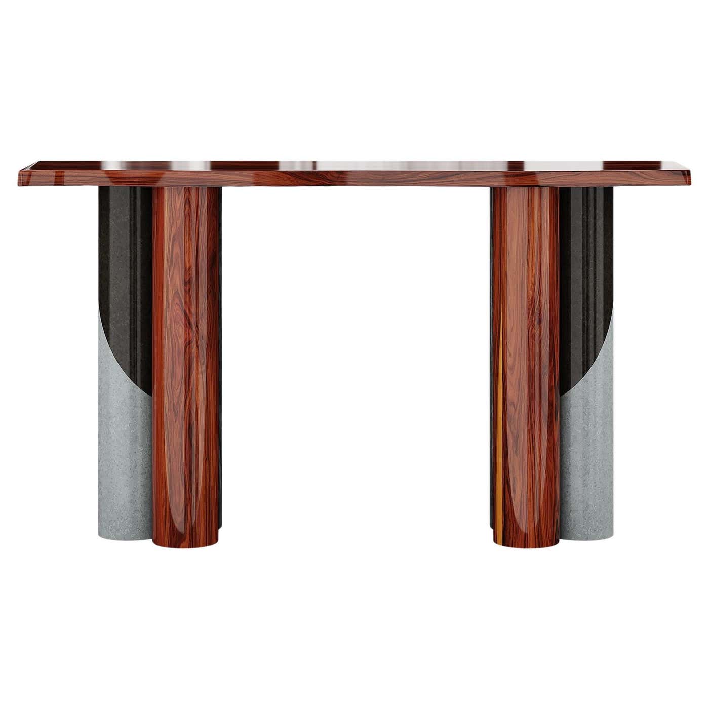 Modern 70's Retro Console Table Palissander Wood, Red, Black and Grey ...