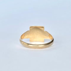 Modern 9 Carat Gold Signet Ring